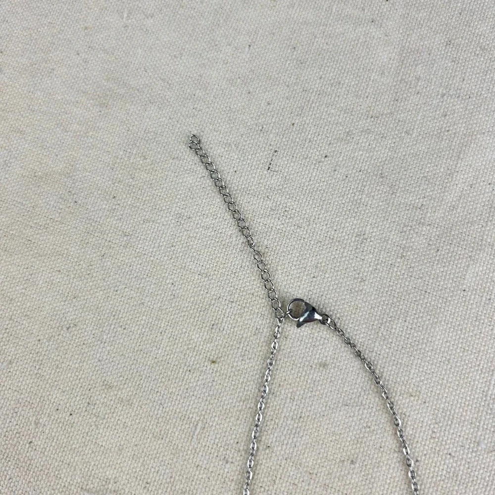 Silver razor blade necklace y2k opium cyber punk